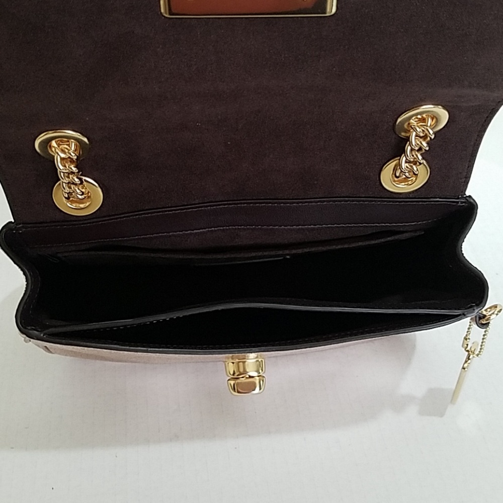 COACH Crinkle Rose Gold Leather Crossbody Bag - Picture 7 of 8